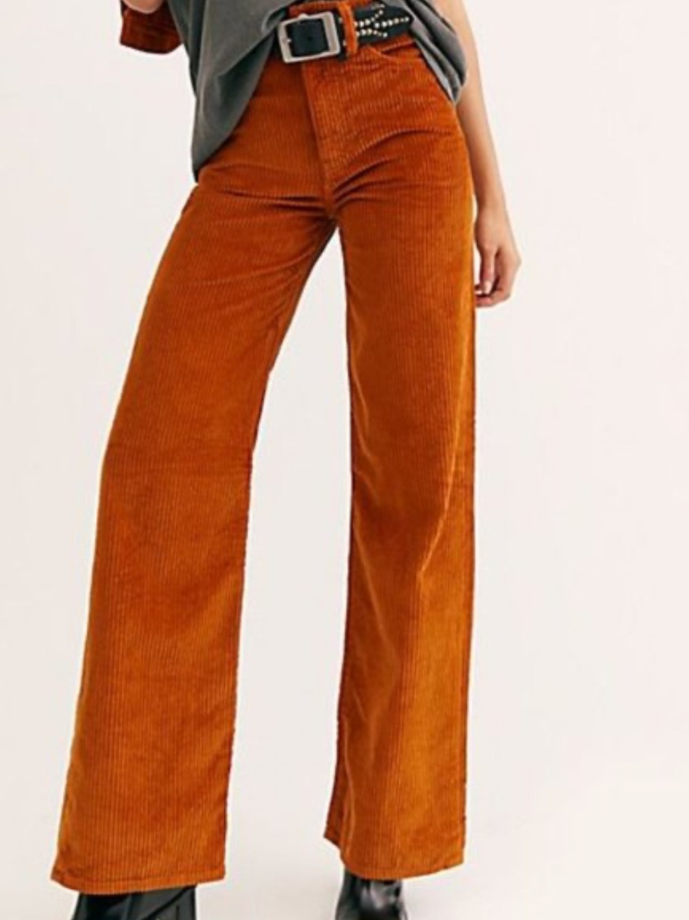 Tory Burch Cognac Corduroy Wide-Leg Pants | Size 25